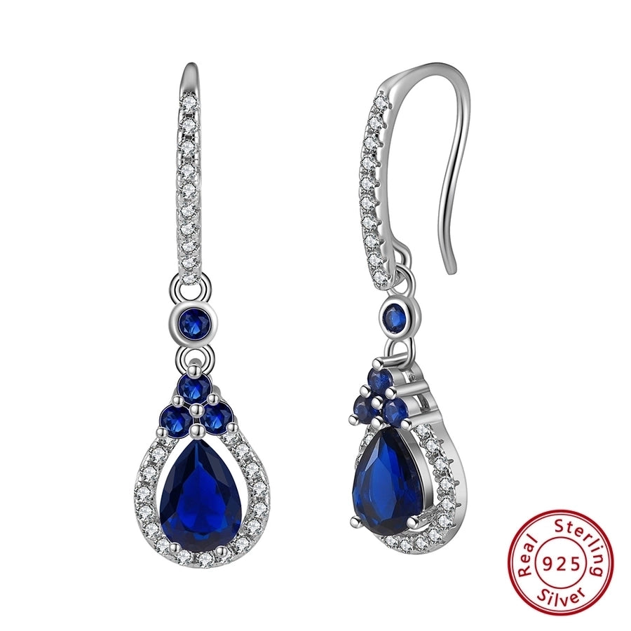 1 Piece 1 Pair White Gold Plated Silver Plated 925 Sterling Silver Zircon Water Droplets Drop Earrings