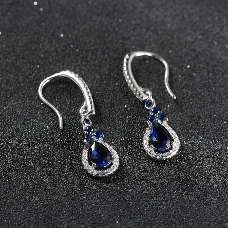 1 Piece 1 Pair White Gold Plated Silver Plated 925 Sterling Silver Zircon Water Droplets Drop Earrings