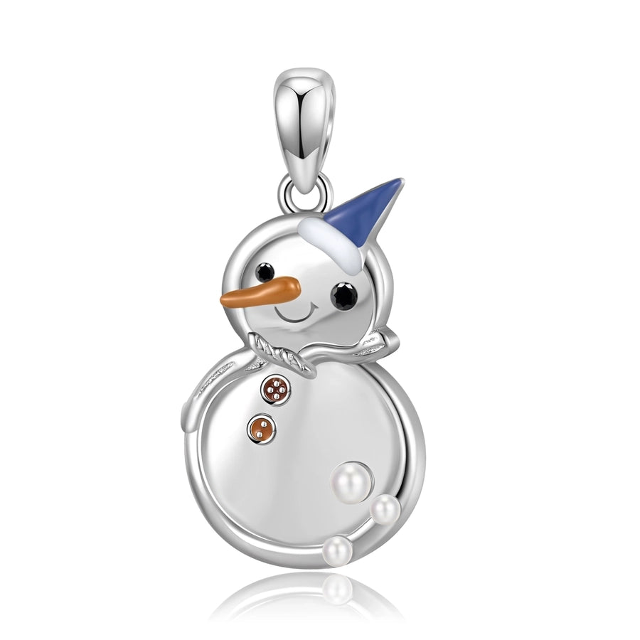 1 Piece 925 Sterling Silver Snowman Pendant Jewelry Accessories