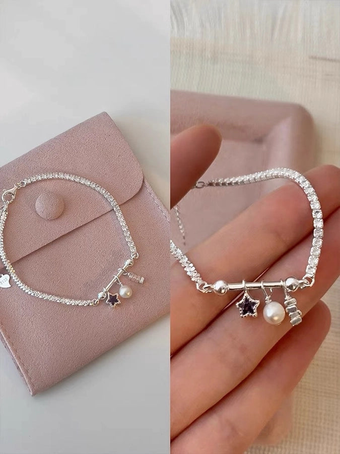 925 Sterling Silver Bracelets Sweet Simple Style IG Style